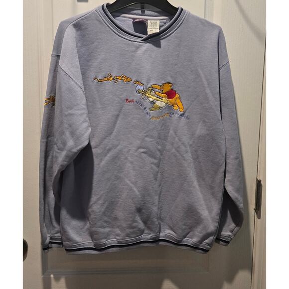 Vtg Disney Pooh embroidered sweatshirt sz M ringer - Picture 1 of 7